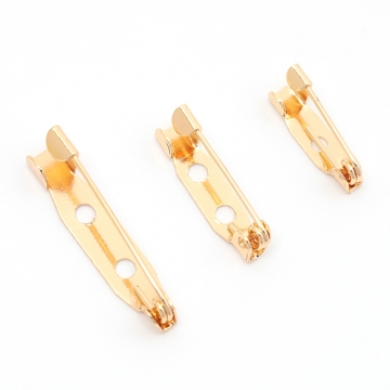 ブローチピン 銅製 バッジ 1穴 ゴールド/ロジウム 約15mm（8ヶ）