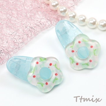 ヘアクリップ アクリル製 フラワー 花 髪飾り 髪留め ヘアピン 約2.6×4cm（2ヶ）