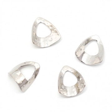 メタルパーツ 三角形 メタルチャーム しずくくりぬき 銅製 約11×14mm（6ヶ）