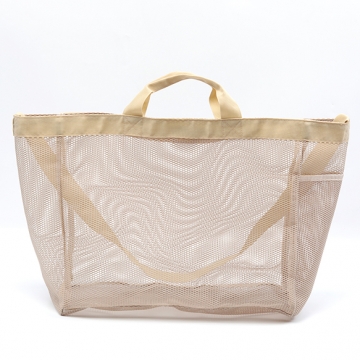 メッシュバッグ 大容量 携帯用トートバッグ ショルダーバッグ ビーチ プール キャンプ 約20×36×44×60cm（1ヶ）