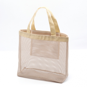 メッシュバッグ 携帯用ハンドバッグ ショッピング ビーチ プール キャンプ 約14×30×38cm（1ヶ）
