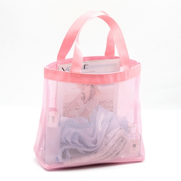 メッシュバッグ 携帯用ハンドバッグ ショッピング ビーチ プール キャンプ 約14×30×38cm（1ヶ）