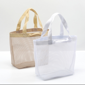 メッシュバッグ 携帯用ハンドバッグ ショッピング ビーチ プール キャンプ 約12×28×40cm（1ヶ）