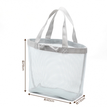 メッシュバッグ 携帯用ハンドバッグ ショッピング ビーチ プール キャンプ 約12×28×40cm（1ヶ）
