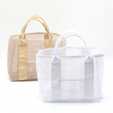 メッシュバッグ 携帯用ハンドバッグ ショッピング ビーチ プール キャンプ 約13×25×38cm（1ヶ）