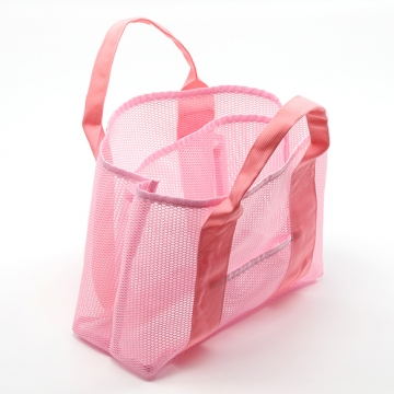 メッシュバッグ 携帯用ハンドバッグ ショッピング ビーチ プール キャンプ 約13×25×38cm（1ヶ）