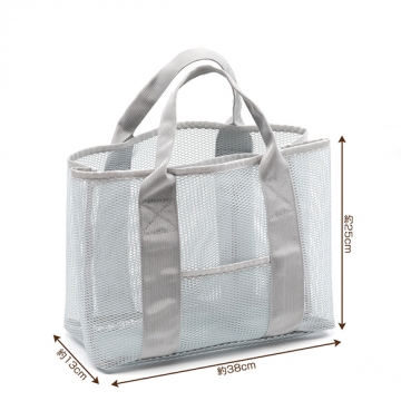 メッシュバッグ 携帯用ハンドバッグ ショッピング ビーチ プール キャンプ 約13×25×38cm（1ヶ）