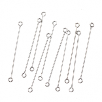 両サイド9ピン スチール製 両端カン付き9ピン コネクターパーツ メタルパーツ 約0.3×30mm（20ヶ）