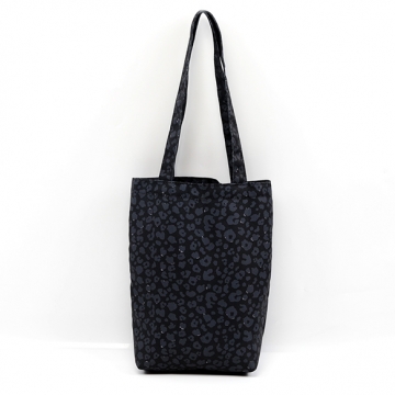 ハンドバッグ トートバッグ ショルダーバッグ 黒ヒョウ柄 かばん キャンバス 約10×27×30cm（1個）
