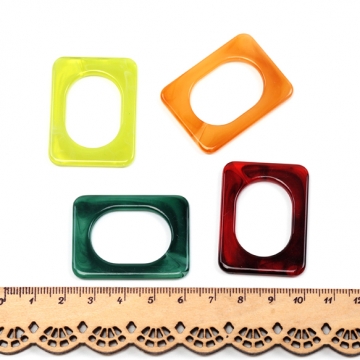 アクリルパーツ アクリル製 長方形 マーブルカラー 穴なし 約30×40mm（10ヶ）