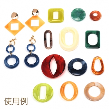 アクリルパーツ アクリル製 サークル マーブルカラー 穴なし 約40mm（10ヶ）