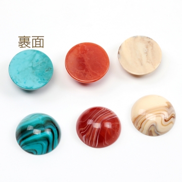アクリル貼り付けパーツ 樹脂製 半円 マーブルカラー 半面パーツ 約25mm（10ヶ）