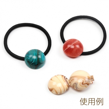 アクリル貼り付けパーツ 樹脂製 半円 マーブルカラー 半面パーツ 約25mm（10ヶ）