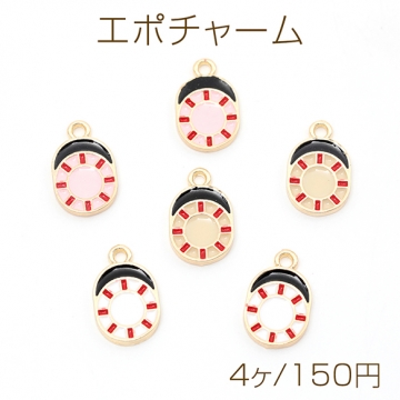 エポチャーム 合金製 お皿 プレート お盆 和風 メタルチャーム 約9×15mm（4ヶ）