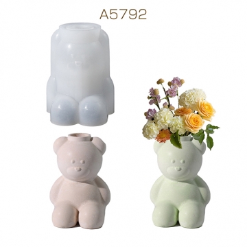 シリコンモールド レジンシリコンモールド クマ 花瓶 約75×75×100mm（1ヶ）