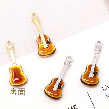 メタルチャーム 合金製 ギター バイオリン 楽器 弦楽器 音楽 メタルチャーム 約9×22mm（2ヶ）