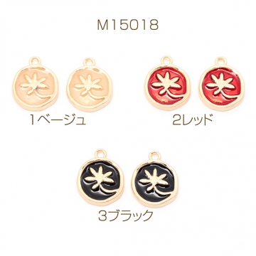 エポチャーム 合金製 蓮 フラワー 花 不規則ラウンド カメオ風チャーム メタルチャーム 約12×15mm（4ヶ）