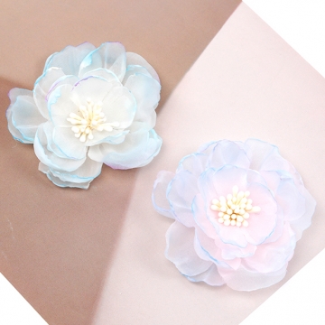 フラワーパーツ 牡丹 花 服飾パーツ 貼り付けパーツ 約7cm（2ヶ）