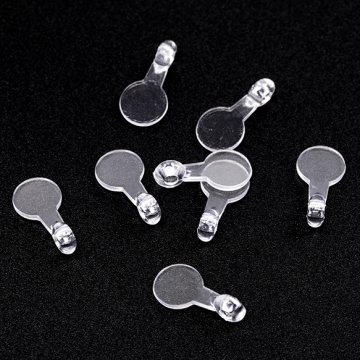 ヘアゴムパーツ プラスチック 丸皿 ヘアアクセサリー 接続パーツ デコパーツ 貼り付けパーツ 約8×16mm（約200ヶ）