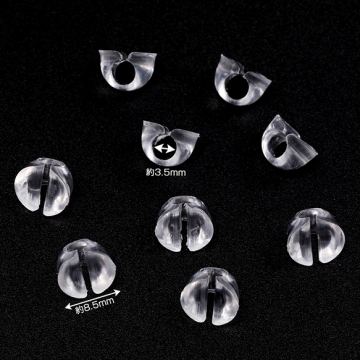 ヘアゴムパーツ プラスチック オープンタイプ ボタン足 接続パーツ デコパーツ 貼り付けパーツ 約8.5mm（約200ヶ）