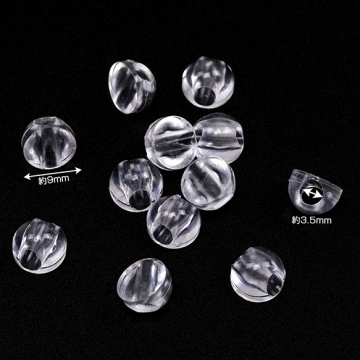 ヘアゴムパーツ プラスチック 半球 ボタン足 接続パーツ デコパーツ 貼り付けパーツ 約9mm（約200ヶ）