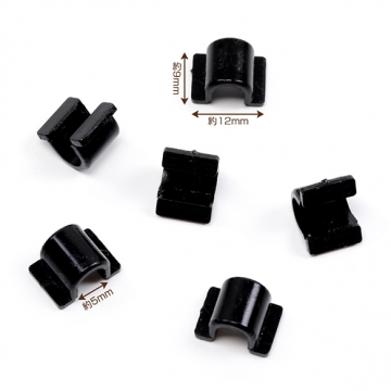 ヘアゴムパーツ プラスチック U字型 ボタン足 接続パーツ デコパーツ 貼り付けパーツ 約9×12mm（約100ヶ）