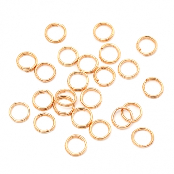 二重カン 鉄製 2重リング ダブルリング キーホルダー 基礎金具 接続金具 約0.6×6mm（50ヶ）