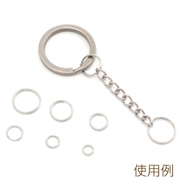 二重カン 鉄製 2重リング ダブルリング キーホルダー 基礎金具 接続金具 約0.6×7mm（50ヶ）