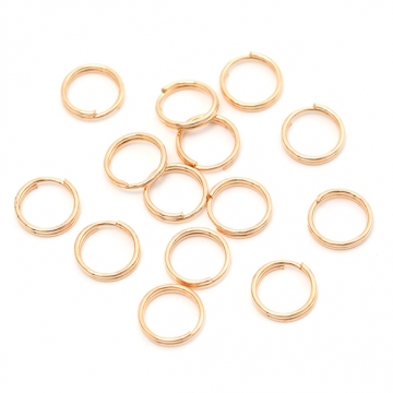 二重カン 鉄製 2重リング ダブルリング キーホルダー 基礎金具 接続金具 約0.6×8mm（50ヶ）