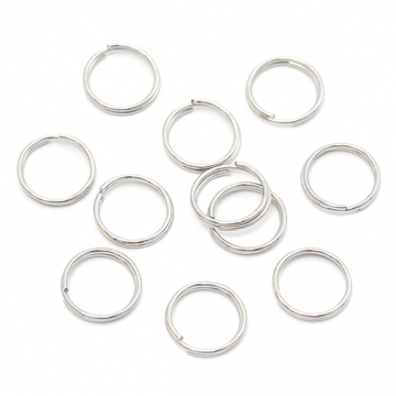 二重カン 鉄製 2重リング ダブルリング キーホルダー 基礎金具 接続金具 約0.6×10mm（50ヶ）