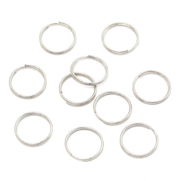 二重カン 鉄製 2重リング ダブルリング キーホルダー 基礎金具 接続金具 約0.6×12mm（50ヶ）