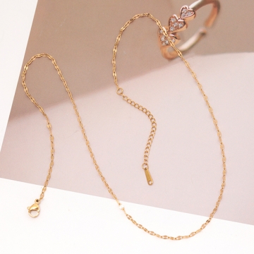 ステンレスネックレス 高品質 デザインチェーン 電気メッキ加工 SUS304 長さ約45+5cm(幅約1.5mm)（1本）