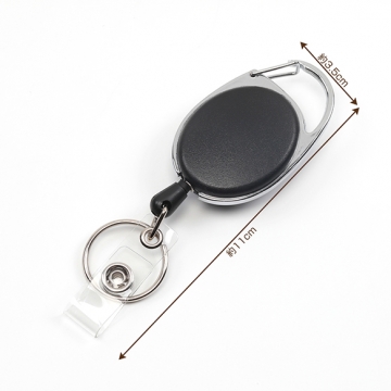 リールストラップ シンプル ナスカン キーホルダー 伸縮式 クリップ付き IDカードホルダー用リール（1ヶ）
