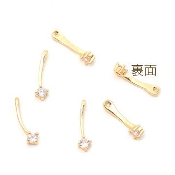 スペーサーチャーム スペーサービーズ ジルコニア付き ブレスレット ネックレス制作におすすめ 穴あり 約3×13mm（2ヶ）