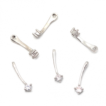 スペーサーチャーム スペーサービーズ ジルコニア付き ブレスレット ネックレス制作におすすめ 穴あり 約3×13mm（2ヶ）