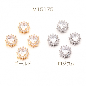 ジルコニアビーズ スペーサービーズ ロンデルビーズ メタルビーズ ジルコニア付き メタルスペーサー 約11×13mm（1ヶ）