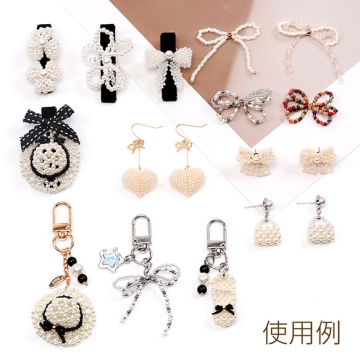 ビーズ編みパーツ ビーズフラワーチャーム ビーズ花パーツ ビーズカボション ヘアアクセサリー制作におすすめ 約22mm（1ヶ）