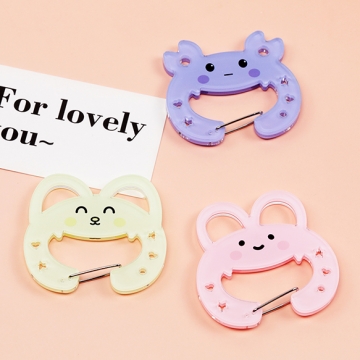 アクリルカラビナ うさぎ ねこ かに型 アクリルキーホルダー ポップで可愛いアクリルカラビナ約6.5×6.5cm（1ヶ）