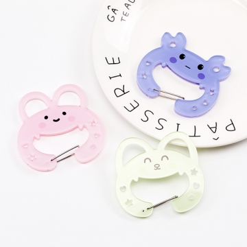 アクリルカラビナ うさぎ ねこ かに型 アクリルキーホルダー ポップで可愛いアクリルカラビナ約6.5×6.5cm（1ヶ）