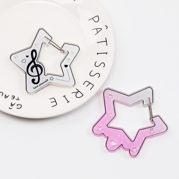 アクリルカラビナ スター 星型 アクリルキーホルダー 推し活 ポップで可愛いアクリルカラビナ 約7.6×8.2cm（1ヶ）