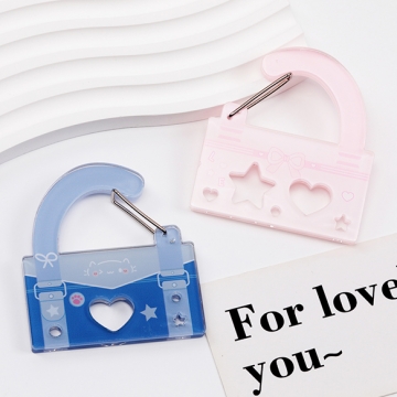 アクリルカラビナ スクールバッグ型 推し活 アクリルキーホルダー ポップで可愛いアクリルカラビナ 約5.8×6.3cm（1ヶ）