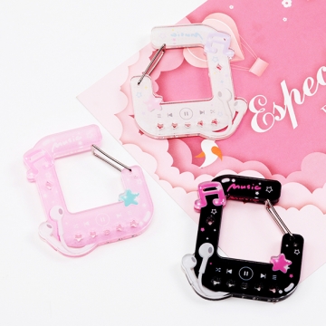 アクリルカラビナ 音楽プレイヤー型 推し活 アクリルキーホルダー ポップで可愛いアクリルカラビナ 約5.5×6.5cm（1ヶ）