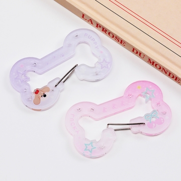 アクリルカラビナ ほね 骨 型 推し活 アクリルキーホルダー ポップで可愛いアクリルカラビナ 約4.2×7.8cm（1ヶ）