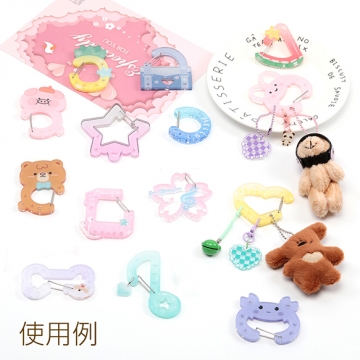 アクリルカラビナ チェリー スイカ いちご パイナップル型 推し活 アクリルキーホルダー 約6.8×7.2cm（1ヶ）
