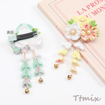 和柄ヘアクリップ 桜 七五三髪飾り 和風ヘアクリップ 着物ヘッドドレス 成人式 卒業式 扇子型 約5.5×14cm（1ヶ）