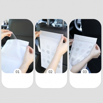 車用ゴミ袋 トラベル用ゴミ袋 粘着式 シームレス収納ポケット お出かけ便利 使い捨て社内収納（30ヶ）