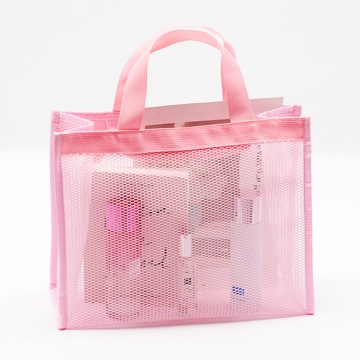 メッシュトートバッグ メッシュバッグ 軽量 濡れ物入れバッグ ネットバッグ ランドリーバッグ  約13×26×35cm（1ヶ）