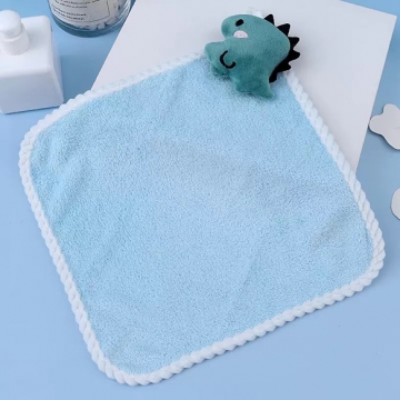ループ付きタオル 吊り下げタオル 子供 キッズタオル ハンドタオル マスコット付きタオル 約30×30cm（1枚）