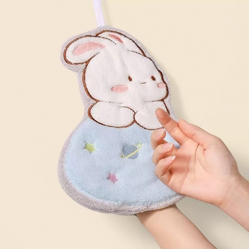 ループ付きタオル うさぎ 吊り下げタオル 子供 キッズタオル ハンドタオル マスコット付きタオル 約22×25cm（1枚）