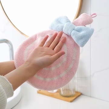 ループ付きタオル 吊り下げタオル ペロペロキャンディ 速乾性 キッチン 洗面台 キッズハンドタオル 約20×30cm（1枚）